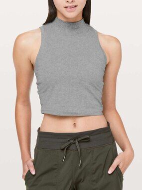Lululemon Kitsilano Mock Tank Heathered Medium Grey Size 10